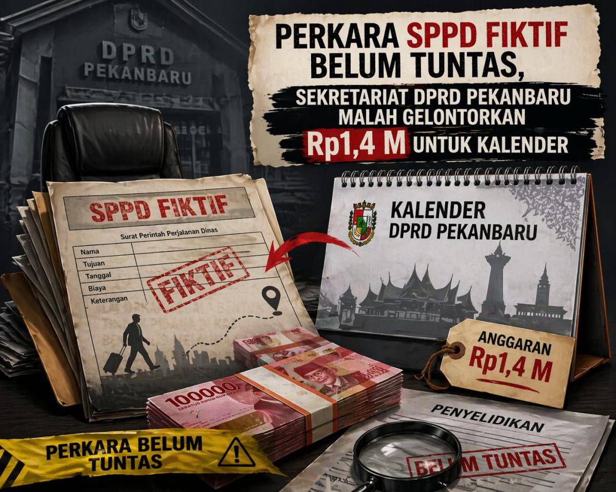 Perkara SPPD Fiktif Belum Tuntas, Sekretariat DPRD Pekanbaru Malah Gelontorkan Rp1,4 M untuk Kalender